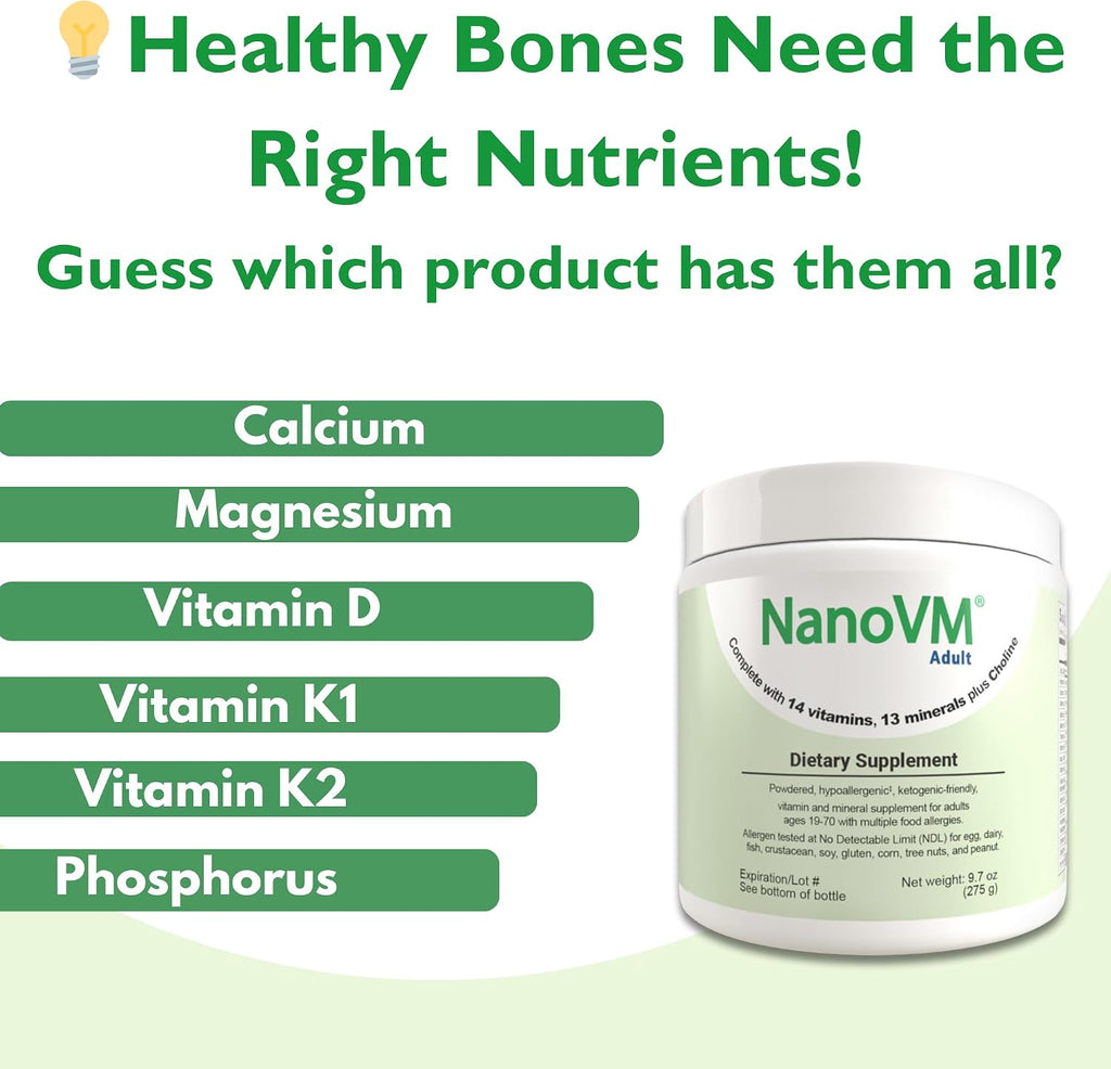NanoVM Adult - Multivitamínico en Polvo Sin Alérgenos para Mujeres y Hombres, 275g