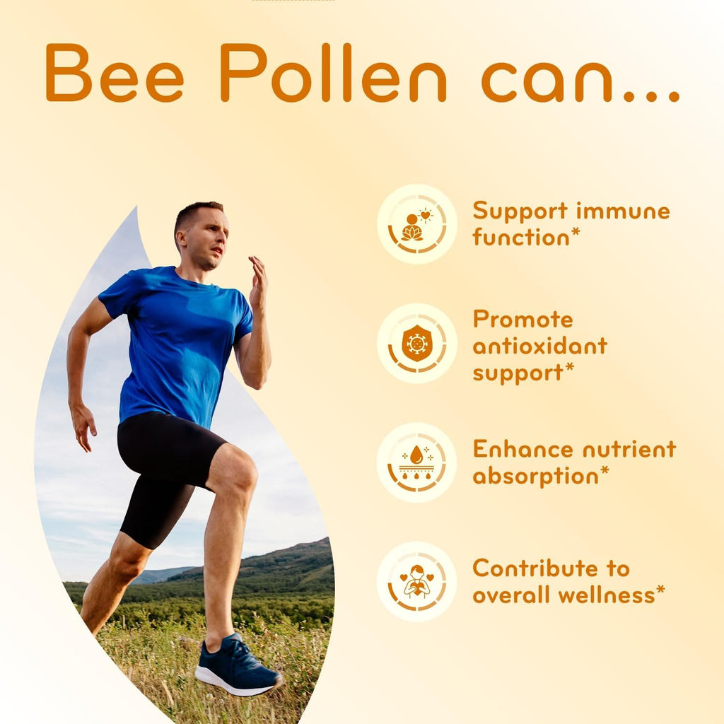 Clear Formulas Suplemento de Polen de Abeja de Alta Potencia - 1500mg por Dosis - 200 Cápsulas