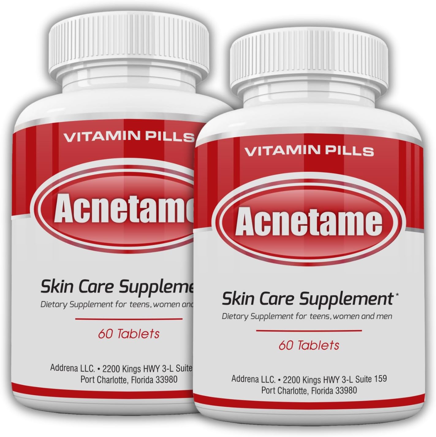 Acnetame Acne Pills 2 Pack 120 Cápsulas - Suplemento Vitamínico para el Acné