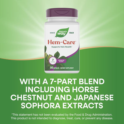 Nature's Way Premium Hem-Care, Mezcla única para la salud de las venas, con Vitaminas C y E, Colina, Calcio, Fósforo, – Image 4