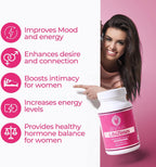 ZENZSUAL Libizenzs – Suplemento energético vegetal para mujeres – Sin cafeína – Con maca, ashwaganda y ginseng – 90 cápsulas veganas