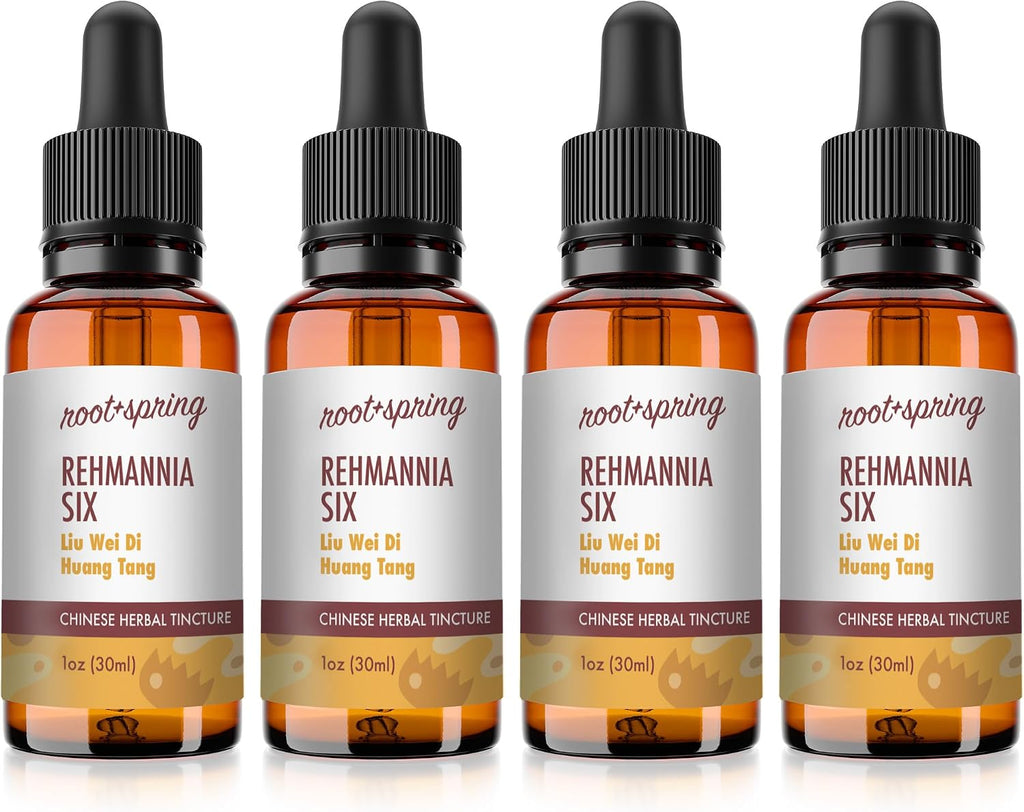 Rehmannia Six - Liu Wei Di Huang Tang - Tintura Herbal (Extracto Líquido) con Gotero - Complemento de Hierbas TCM (Pack de 4)