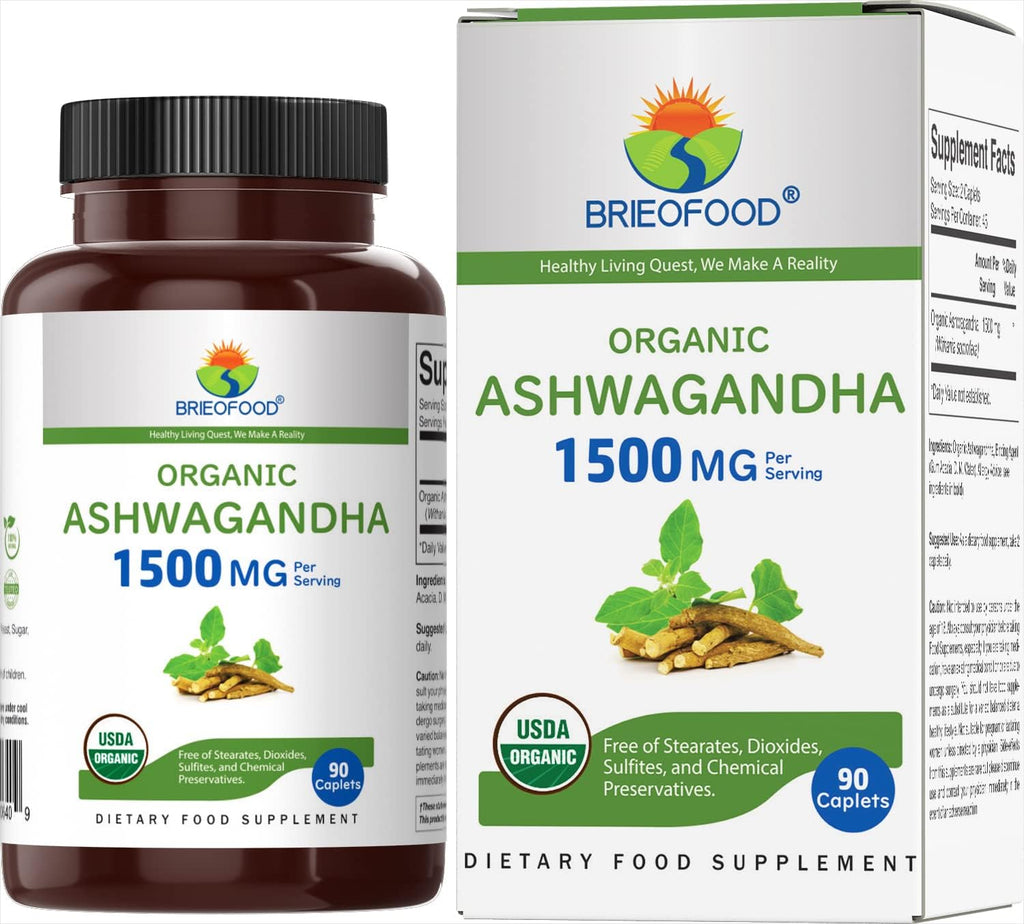 Organic Ashwagandha 1500mg - 90 Comprimidos Vegetarianos