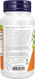 NOW Foods AlliBiotic CF, 60 Softgels - Garlic, Olive Leaf, Elderberry & Oregano Extract