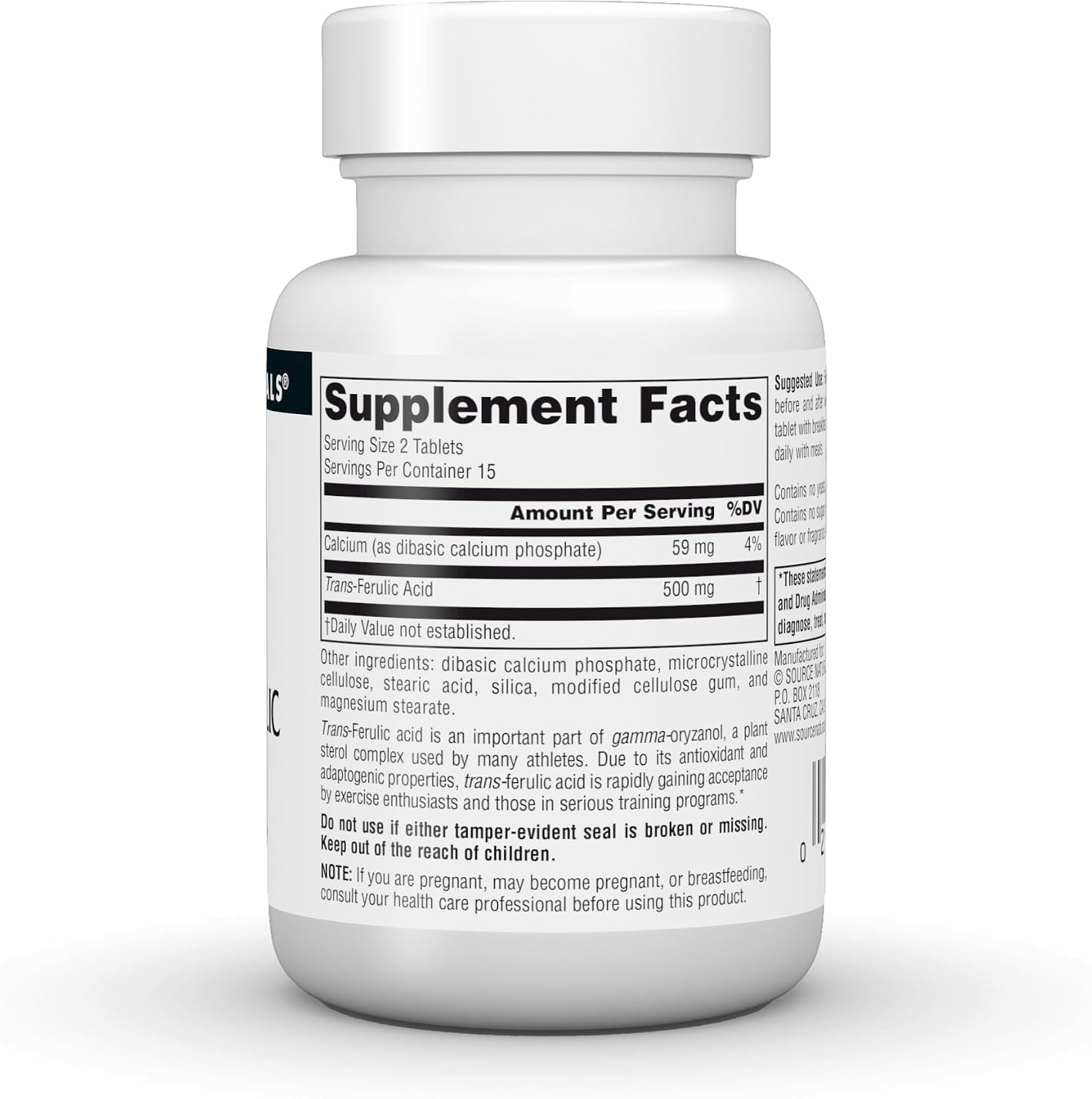 Source Naturals Athletic Series Ácido Trans-Ferúlico 250 mg, 30 Comprimidos