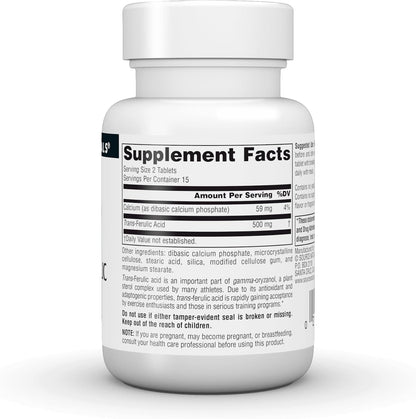Source Naturals Athletic Series Ácido Trans-Ferúlico 250 mg, 30 Comprimidos – Image 3