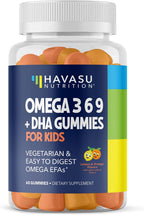 Gomitas de Omega 3-6-9 + DHA para Niños, Sabor Limón y Naranja, 60 Unidades