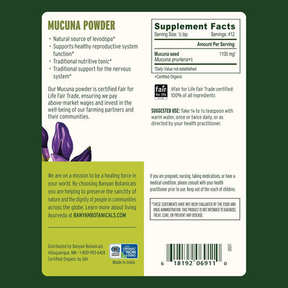 Banyan Botanicals Kapikacchu Powder, 1 Pound - USDA Organic - Mucuna pruriens – Image 2