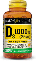Mason Natural Vitamin D3 1000 IU (25 mcg) from Fish Liver Oil, 120 Softgels