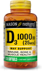 Mason Natural Vitamina D3 10 mcg (400 UI) - 100 Cápsulas Blandas