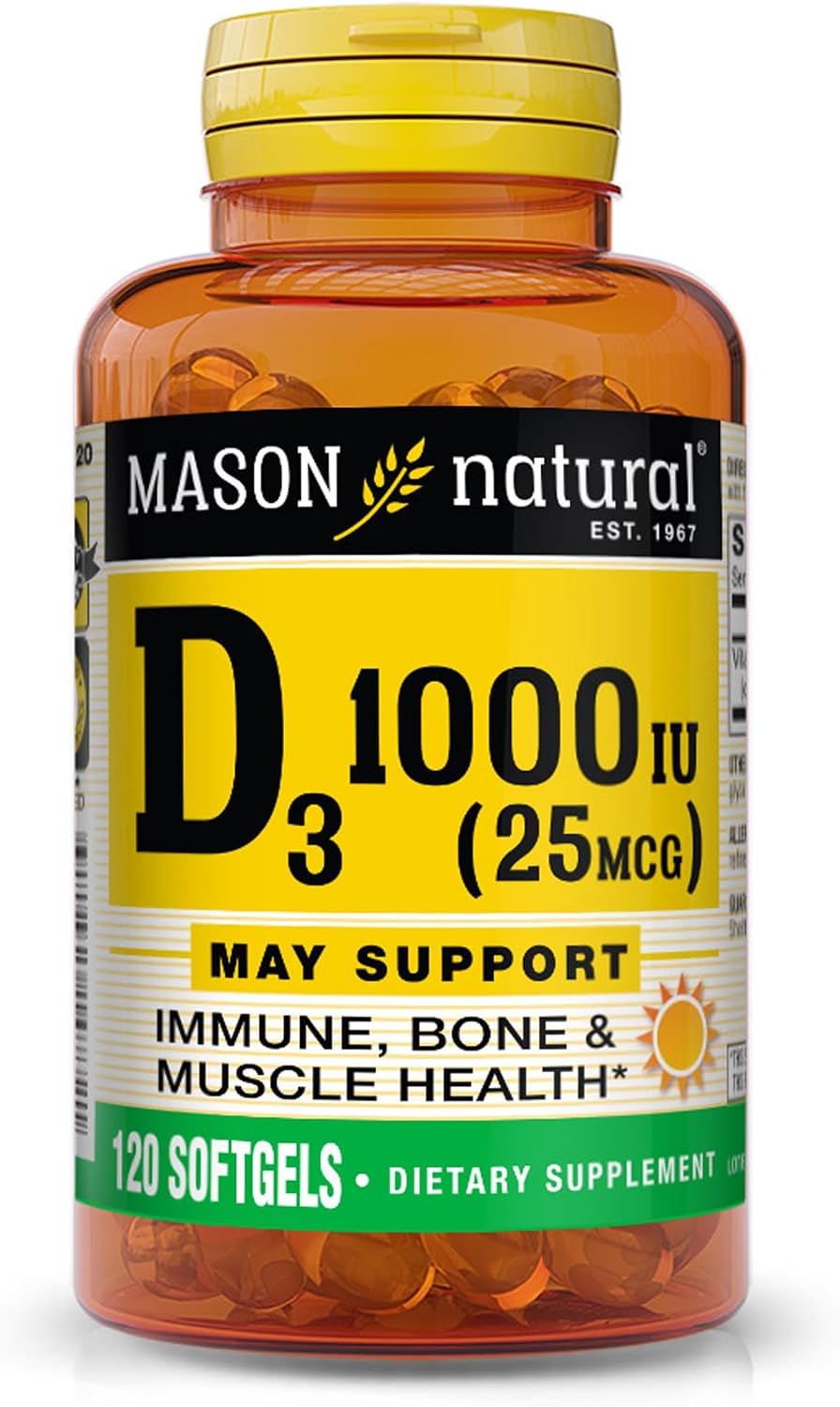 Mason Natural Vitamina D3 10 mcg (400 UI) - 100 Cápsulas Blandas