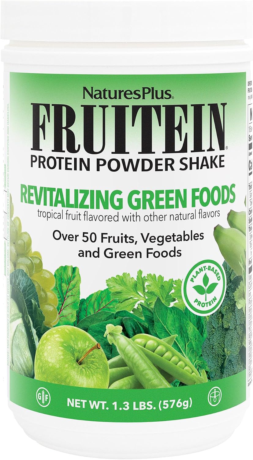 NaturesPlus FRUITEIN Revitalizing Green Foods Shake - 1.3 lbs - Batido Verde Proteico Vegetal