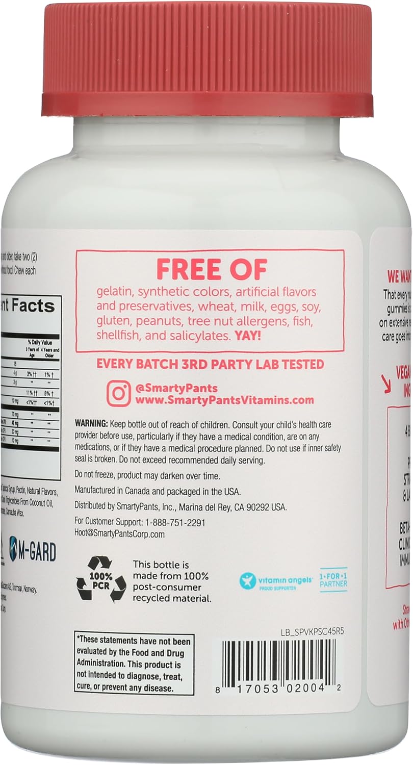 SmartyPants Kids Probiotic Complete, Fresa Crema, 45 gominolas