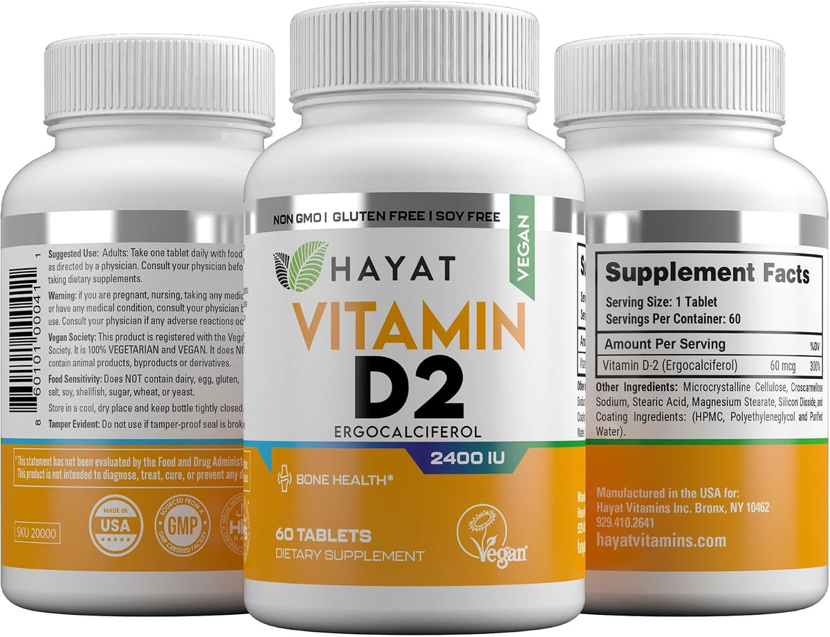HAYAT Vitamins Vitamina D2 Natural Vegana – Sistema inmunitario: Esta vitamina es fundamental para el – Image 4