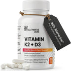 Valleywave Labs Vitamina D3 K2 Cápsulas - 2 en 1 con K2 MK7 100 mcg y D3 5000 UI - 60 Cápsulas