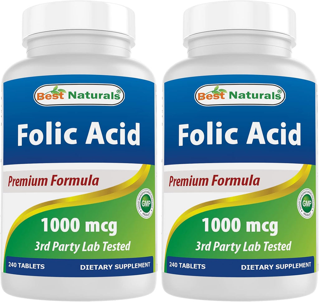 Best Naturals Ácido Fólico 1000 mcg (Vitamina B9), 240 Comprimidos