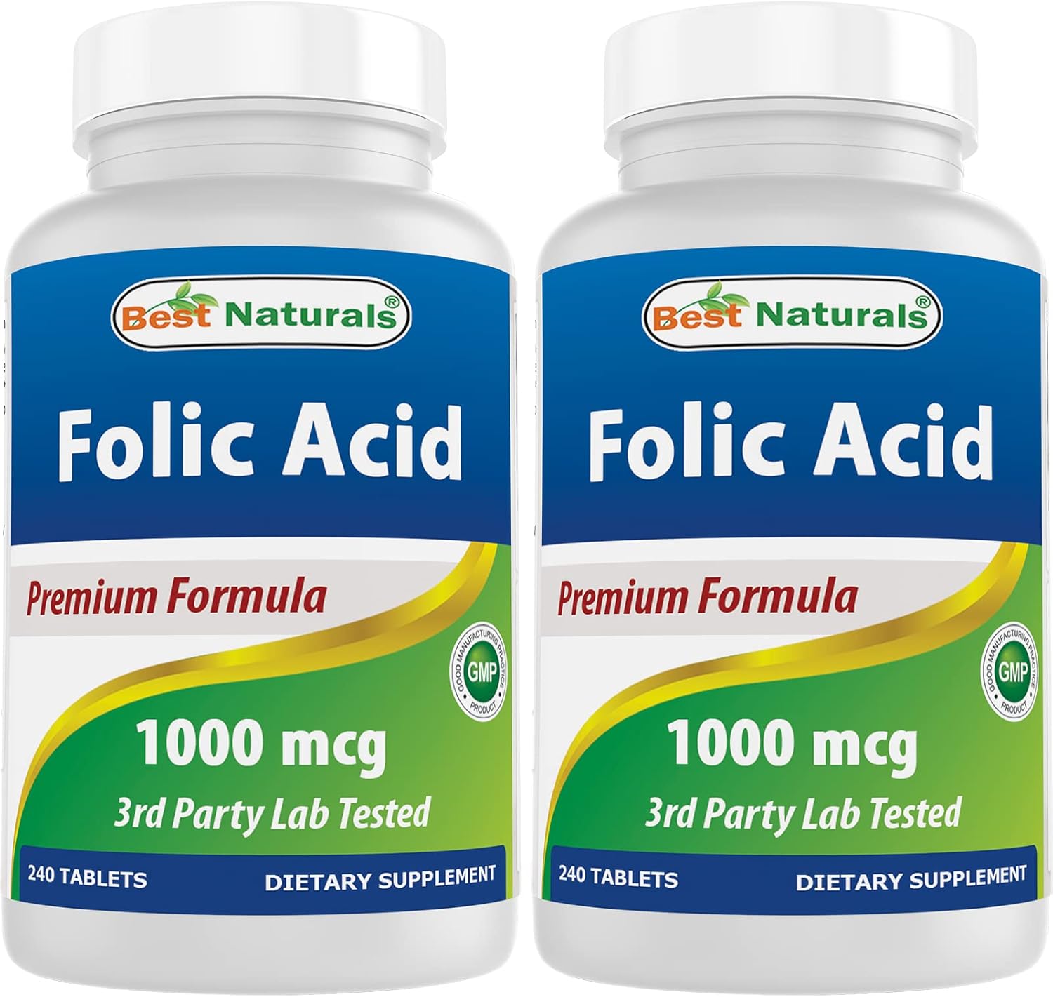 Best Naturals Ácido Fólico 1000 mcg (Vitamina B9), 240 Comprimidos