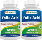 Ácido Fólico 1000 mcg (Vitamina B9) - 2 Envases de 240 Comprimidos