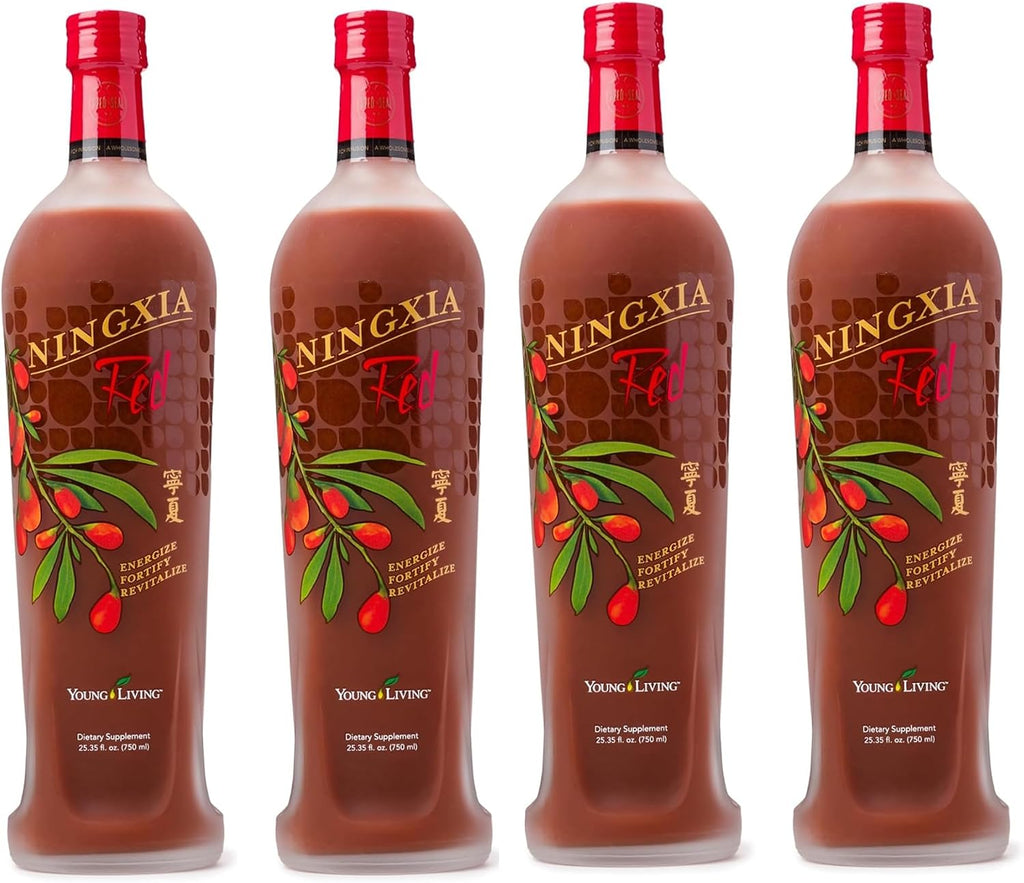 Young Living NingXia Red Bebida Antioxidante con Superfrutas (Pack de 4 x 750 ml)