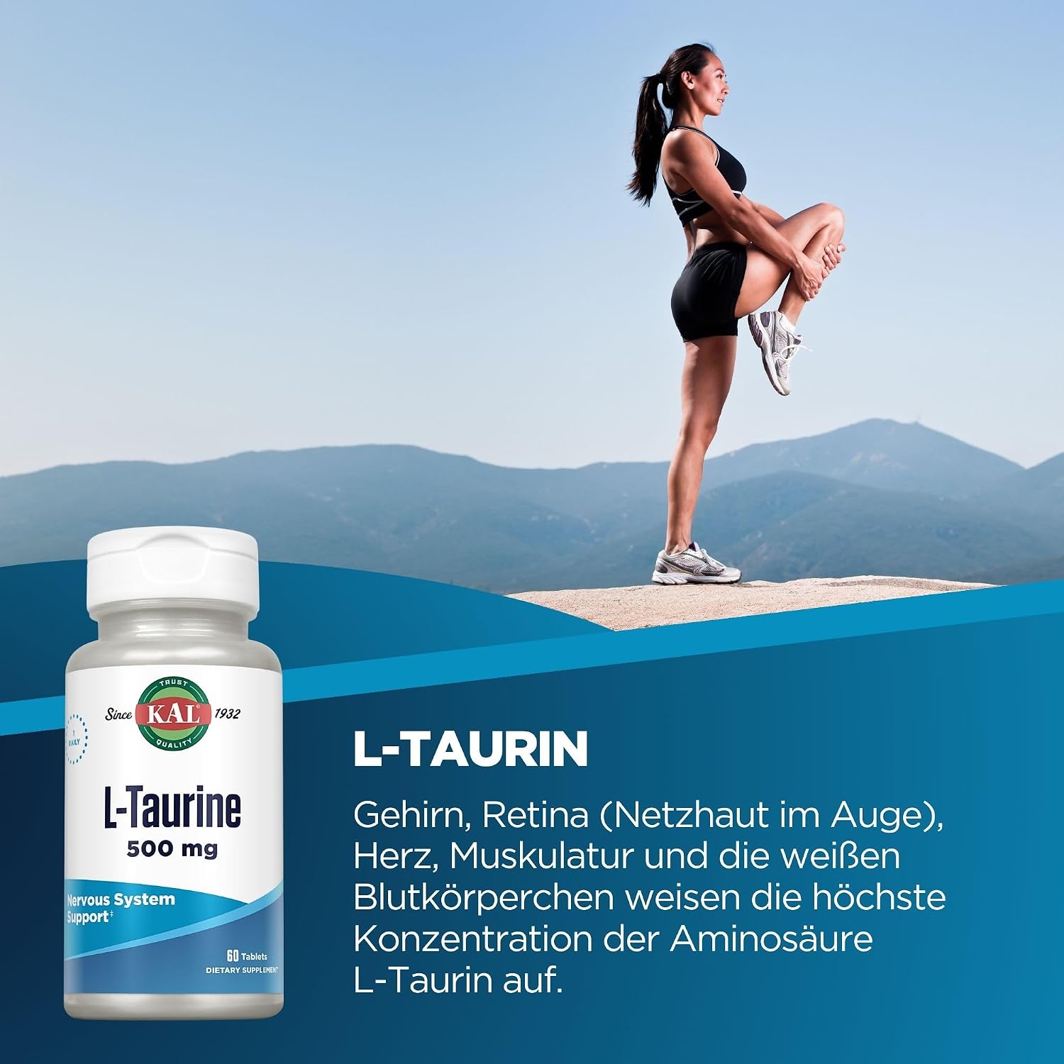 Kal L-Taurina 500 mg - 60 Comprimidos