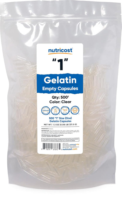 Nutricost Cápsulas Vacías de Gelatina Tamaño – Certificación Kosher: Cumplen con los requisitos dietéticos kosher, – Image 1