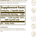 Solgar Folato 1,333 mcg DFE (Ácido Fólico 800 mcg) - 250 Comprimidos