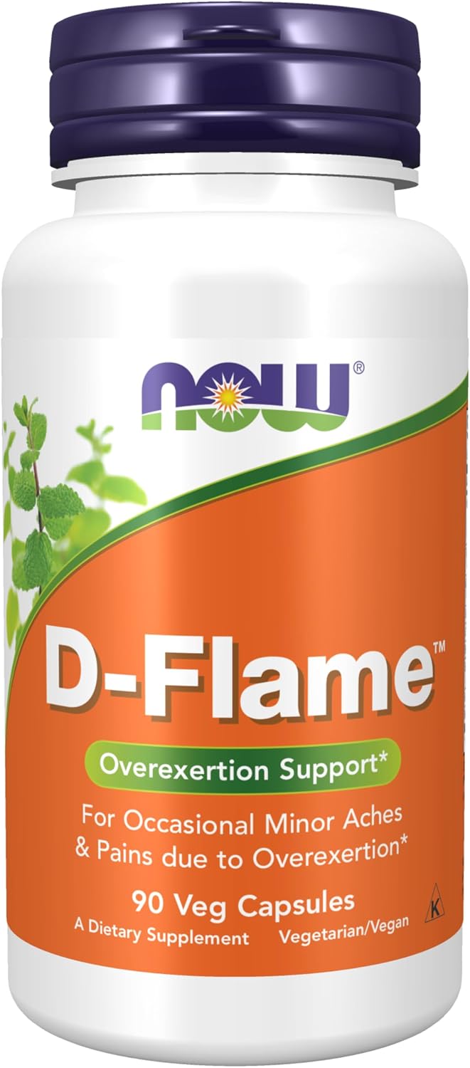 NOW Foods D-Flame™, 90 Cápsulas Vegetales - Apoyo para el Esfuerzo Físico