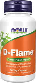 NOW Foods D-Flame™, 90 Cápsulas Vegetales - Apoyo para el Esfuerzo Físico