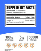 BulkSupplements Tiamina HCl en Polvo - 5 Kilogramos