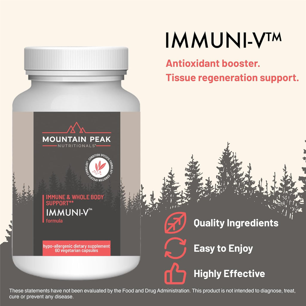 Mountain Peak Nutritionals Immuni-V - Suplemento de apoyo inmunitario con ácido húmico, extracto de olivo y saúco (60 cápsulas vegetarianas)