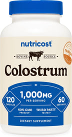 Nutricost Calostro 1000mg por Dosis, 360 Cápsulas (3 Botellas)