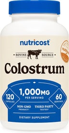 Nutricost Bovine Colostrum 1000mg, 120 Capsules - Gluten-Free & Non-GMO