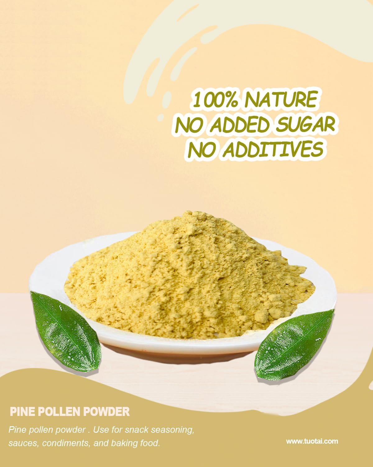 Polen de Pino Premium en Polvo, 100% Natural, Sin OGM, Vegano
