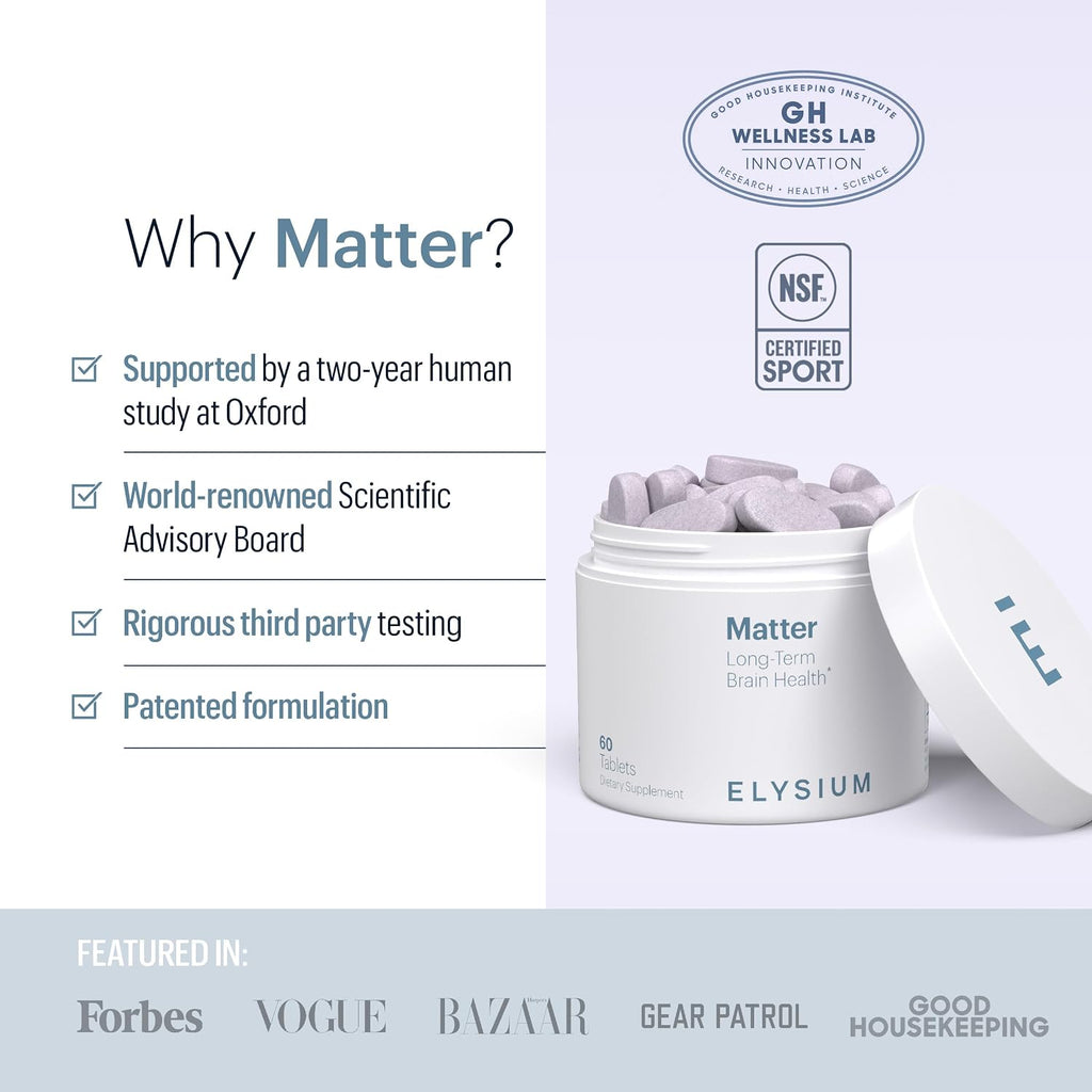 ELYSIUM Matter - Suplemento Cerebral con Omega 3 y DHA - 30 Dosis