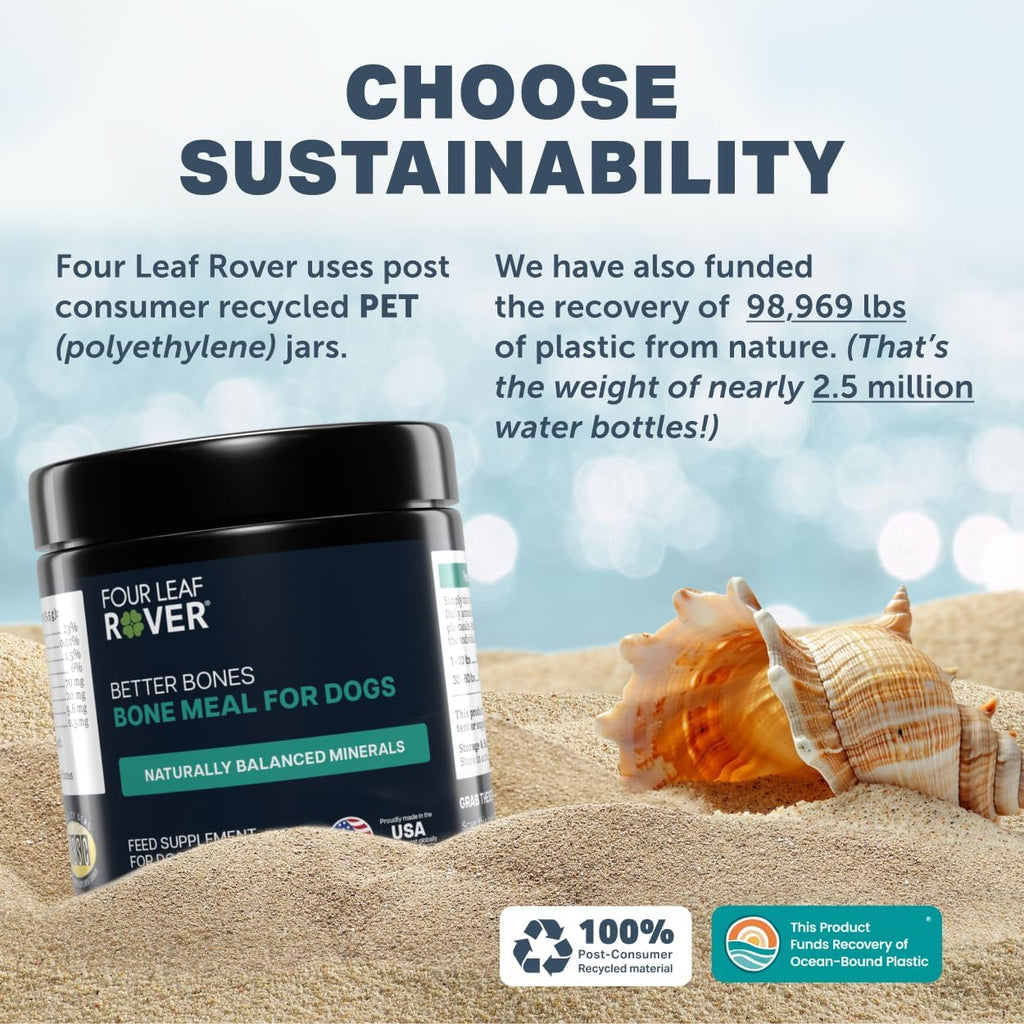 Four Leaf Rover Better Bones Bone Meal for Dogs - Suplemento de Calcio para Perros