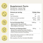 NOOCI Energy + Immunity: Suplemento de energía herbal con ginseng y cola de pavo, 20 sobres