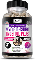 Kaya Naturals Myo y D-Chiro Inositol Plus para Mujeres, Vitamina B8 - 30 Cápsulas