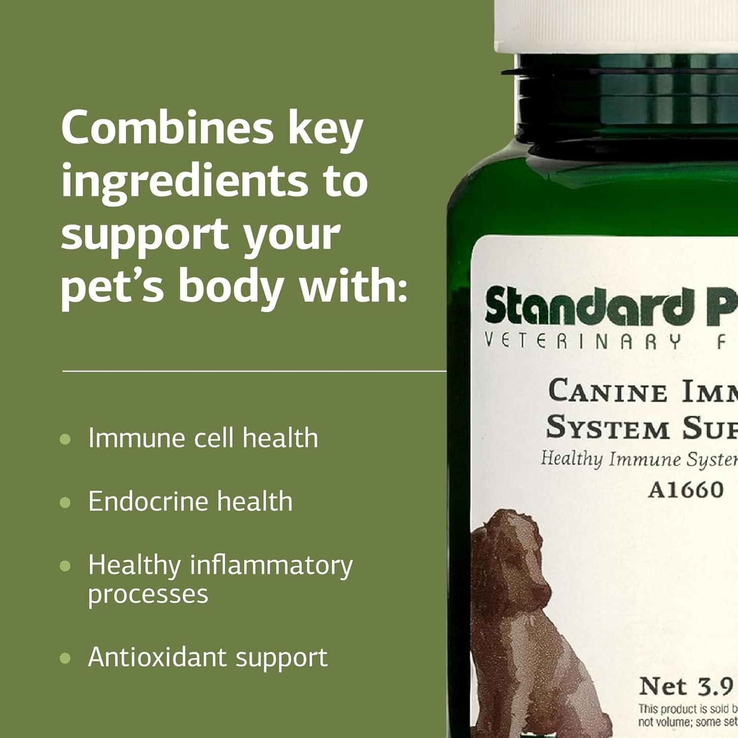 Standard Process Canine Immune System Support - Complemento inmunológico para perros con zinc y algas - 110 g