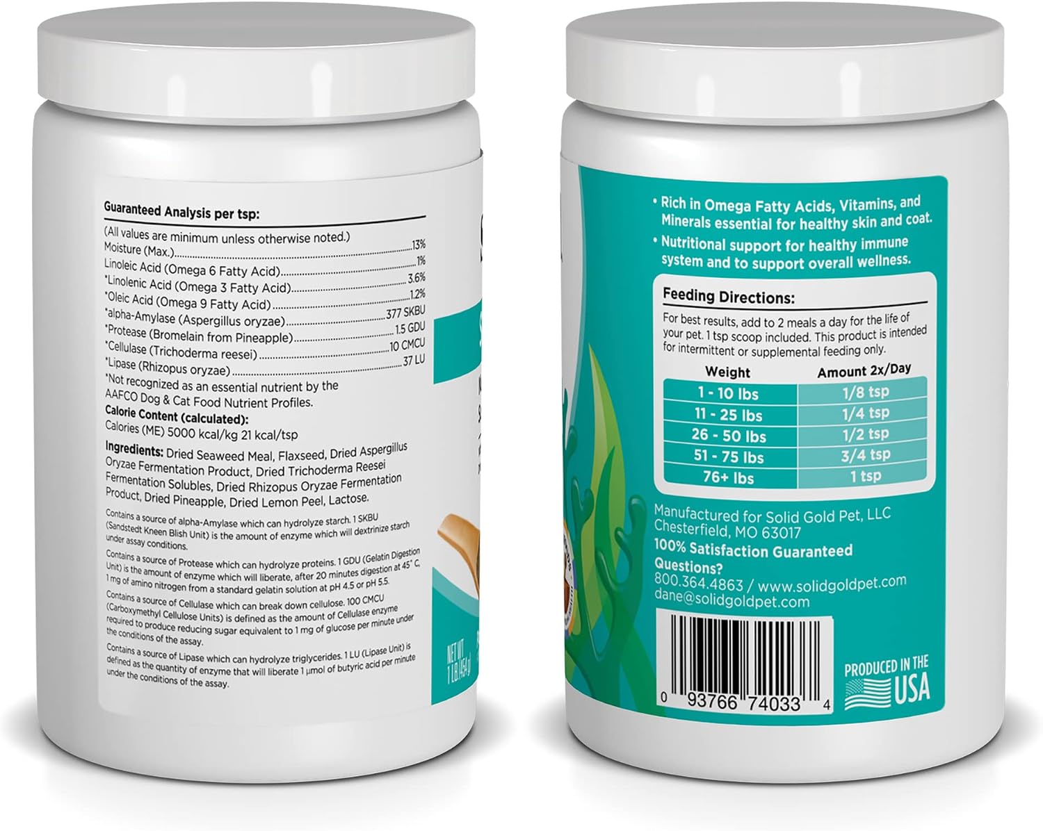 Solid Gold SeaMeal - Multivitamin Powder for Dogs and Cats, 1 lb