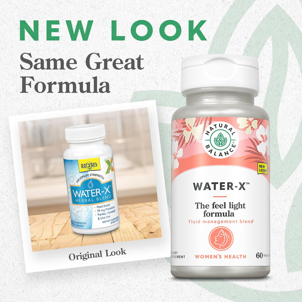 Natural Balance Water-X Control de Líquidos para Mujeres, 60 Cápsulas Veganas