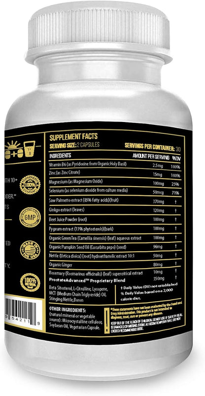 ACTIF Prostate Advanced Support - Apoyo Prostático Completo, 60 Cápsulas