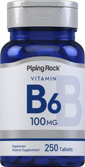 Piping Rock Vitamina B6 100 mg | 250 Comprimidos | Piridoxina Clorhidrato