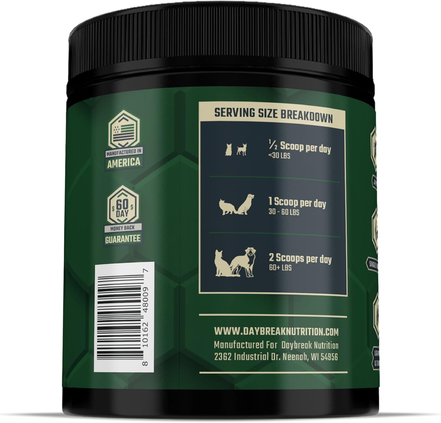 Daybreak Nutrition Polvo de Mejillón de Labio Verde Puro para Perros y Gatos - 150g