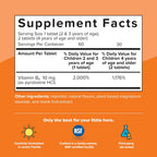 Renzo's Bright & Brainy Vitamina B6, Comprimidos Disolventes para Niños, 60 Unidades, Sabor Naranja Sin Azúcar