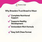 Breeder's Edge Breed to Wean, Multivitamínico Prenatal y Postnatal para Perros y Gatos, 100 Comprimidos