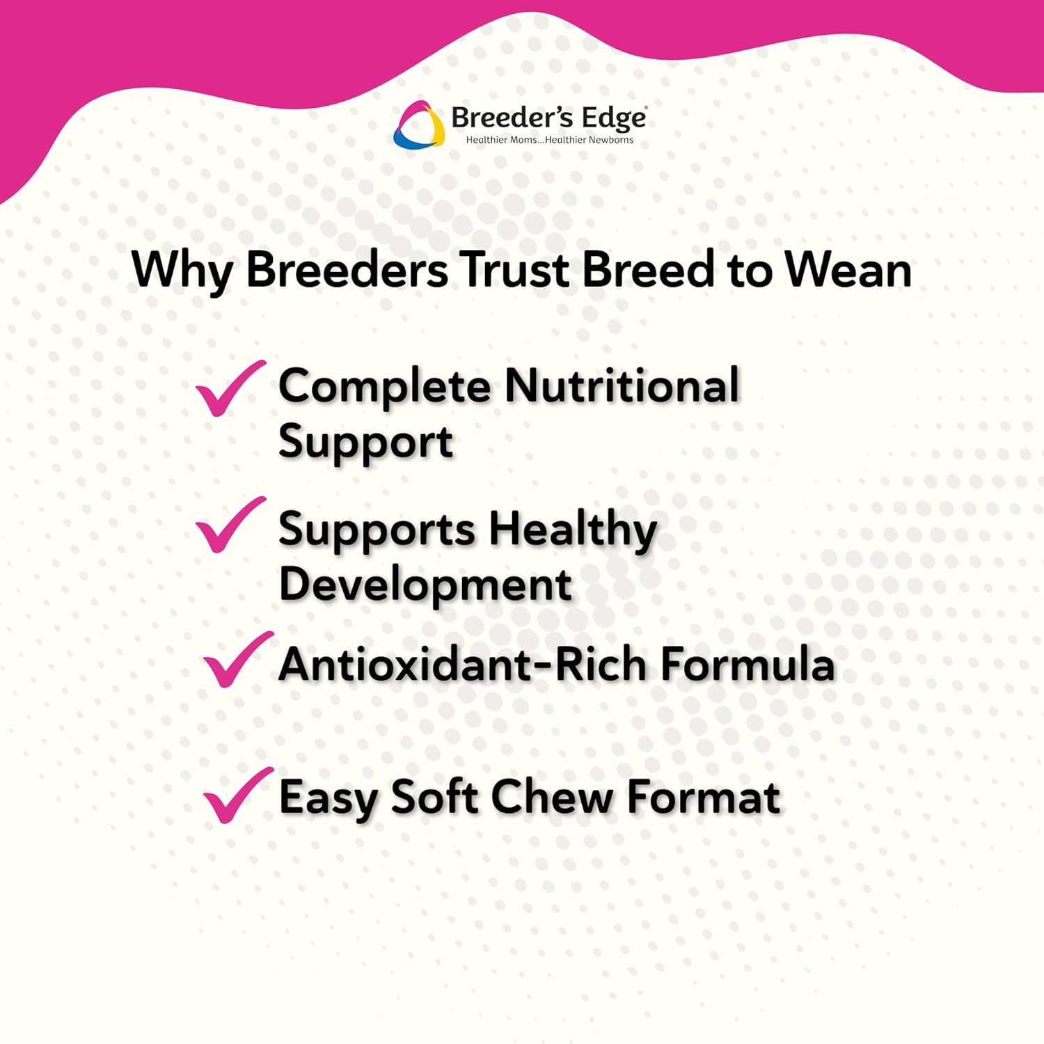 Breeder's Edge Breed to Wean, Multivitamínico Prenatal y Postnatal para Perros y Gatos, 100 Comprimidos