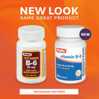 Rugby Vitamin B-6 Tablets - 25mg de Vitamina B6 - Suplemento Alimenticio - 100 Comprimidos (Paquete de 2)