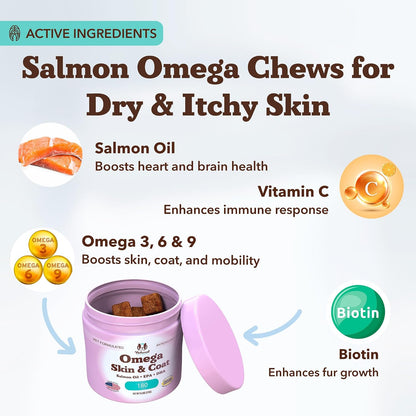 Omega Chews para Perros con Aceite de Salmón – Función cognitiva: El DHA es un componente importante del cerebro, – Image 3