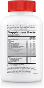SmartyPants Kids Complete Gummy Vitamins: Multivitamínico y Omega 3 DHA/EPA, Metil B12, Vitamina D3 - 180 gominolas
