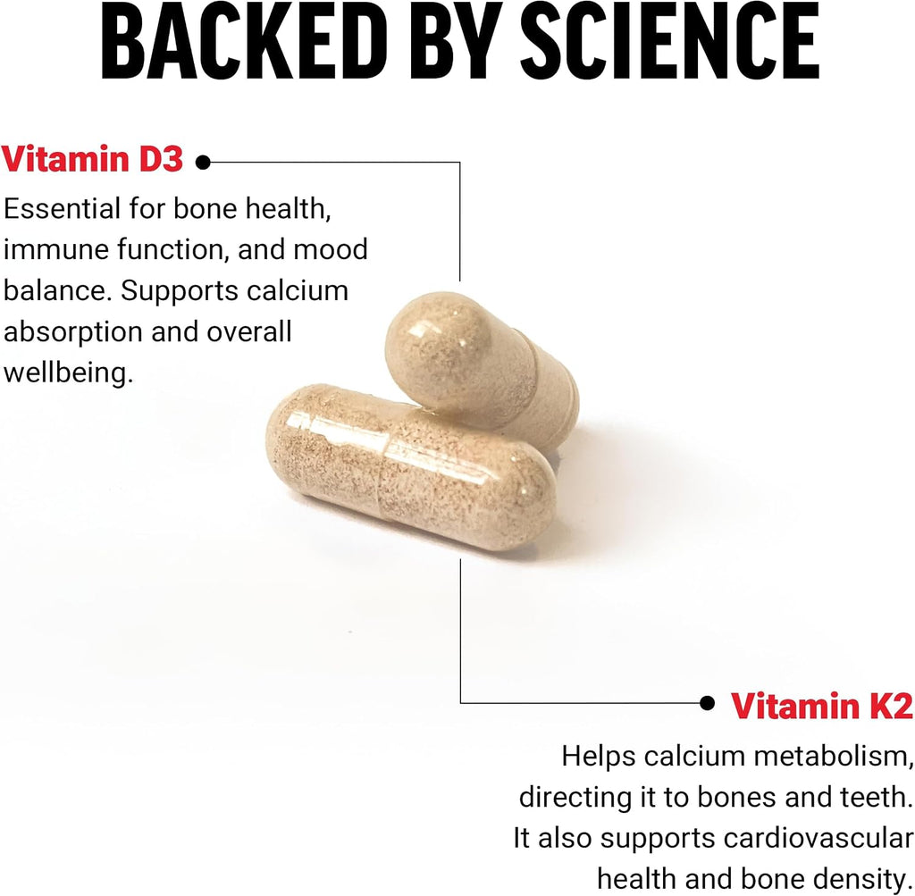 Force Factor Vitamina D3 K2 – 120 Cápsulas Veganas